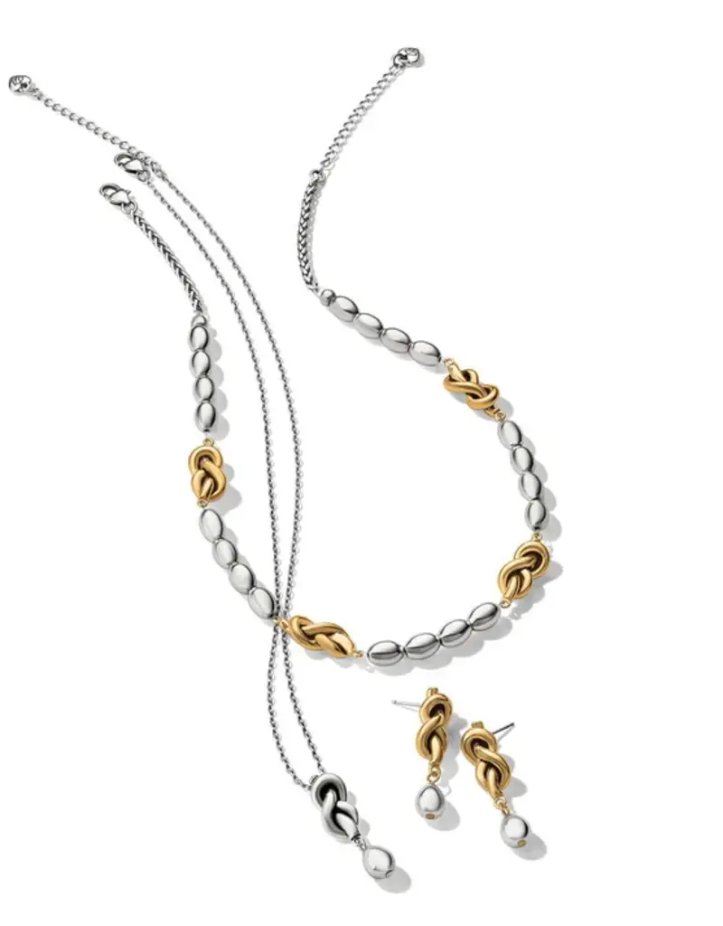 Interlok Single Knot Drop Collar Necklace