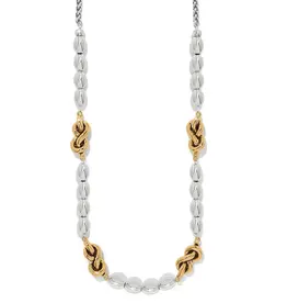 Interlok Single Knot Drop Collar Necklace