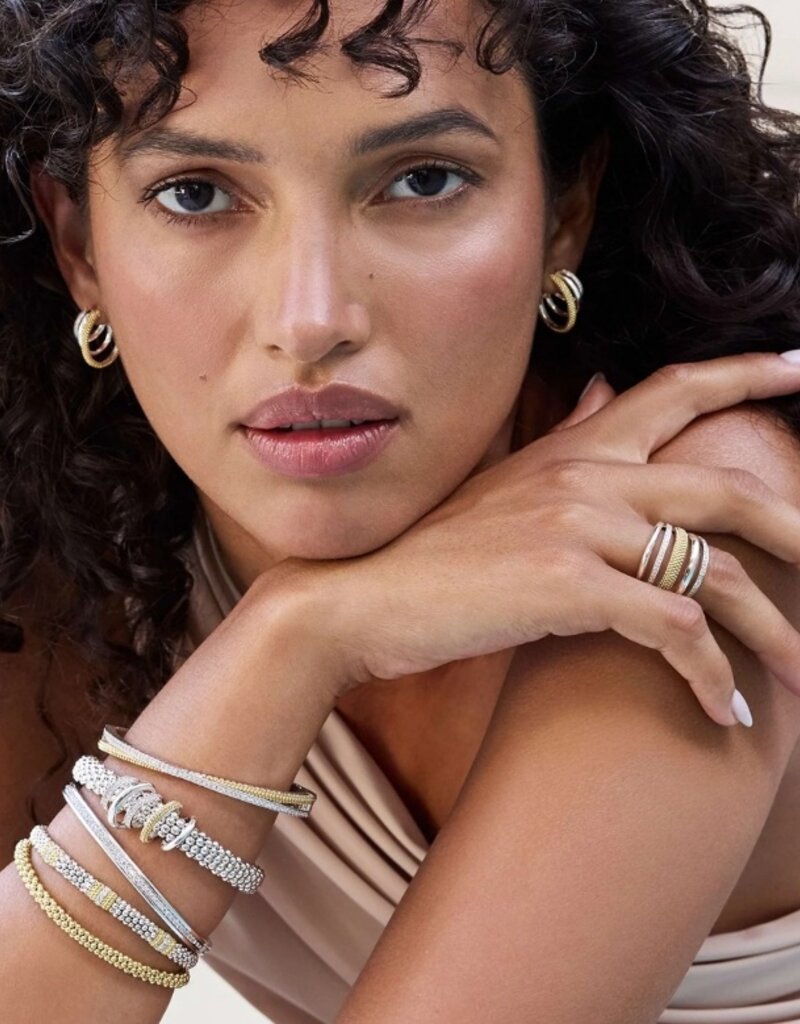 LAGOS Caviar Lux Two-Tone Five Row Diamond Ring