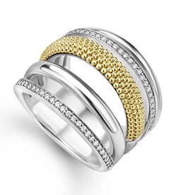 LAGOS Caviar Lux Two-Tone Five Row Diamond Ring