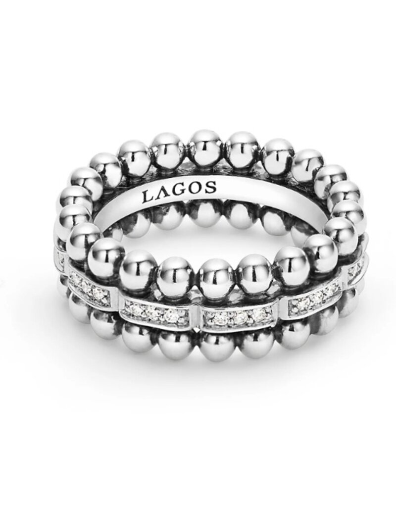 LAGOS Caviar Spark Caviar Beaded Diamond Ring