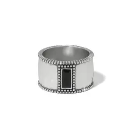 Pretty Tough Gem Wide Band Ring in Black