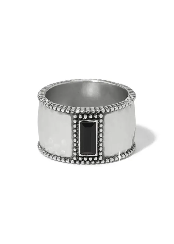 Pretty Tough Gem Wide Band Ring in Black
