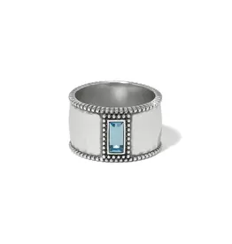 Pretty Tough Gem Wide Band Ring in Aqua