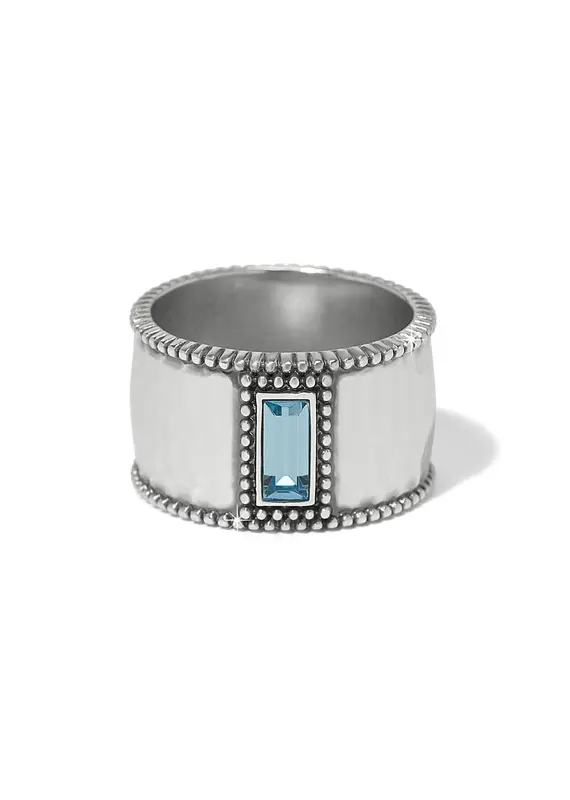 Pretty Tough Gem Wide Band Ring in Aqua