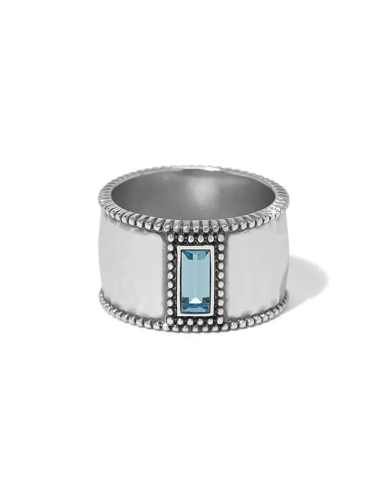 Pretty Tough Gem Wide Band Ring in Aqua