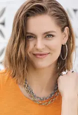 Pebble Link Two Tone Necklace