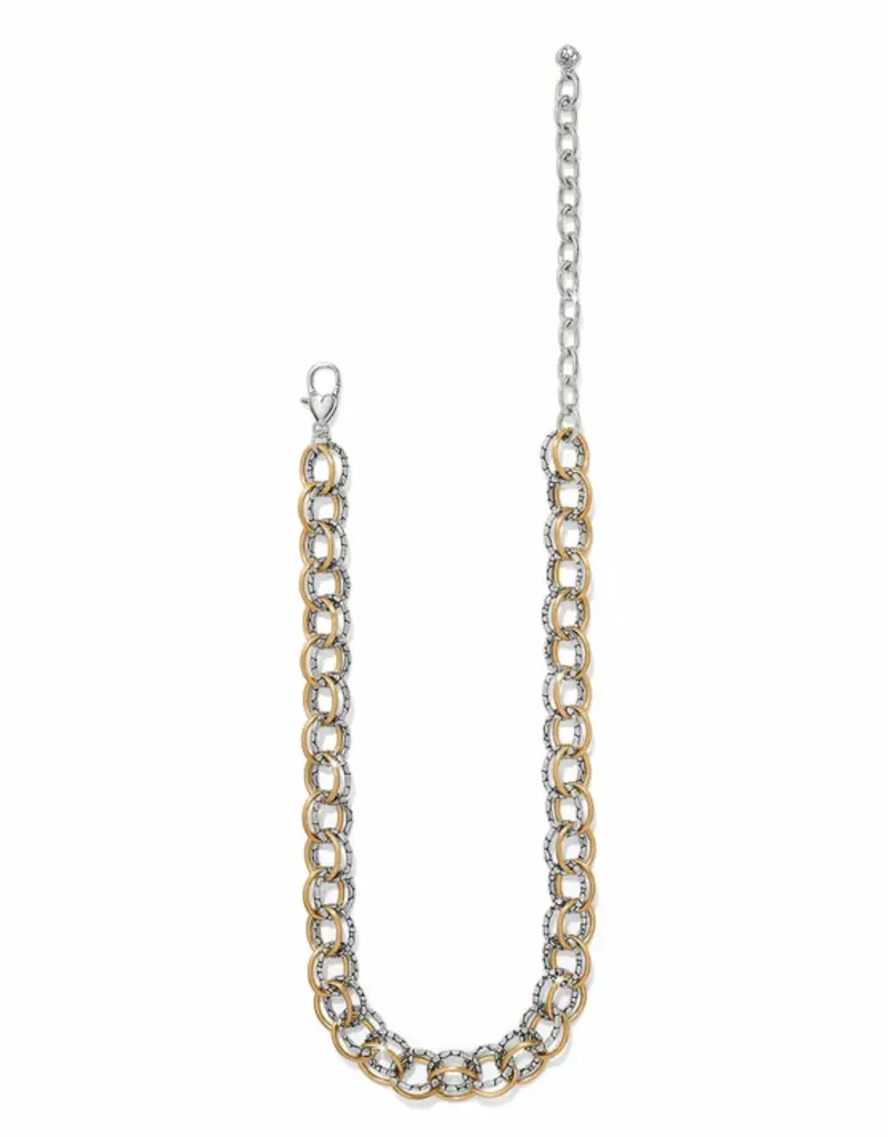 Pebble Link Two Tone Necklace