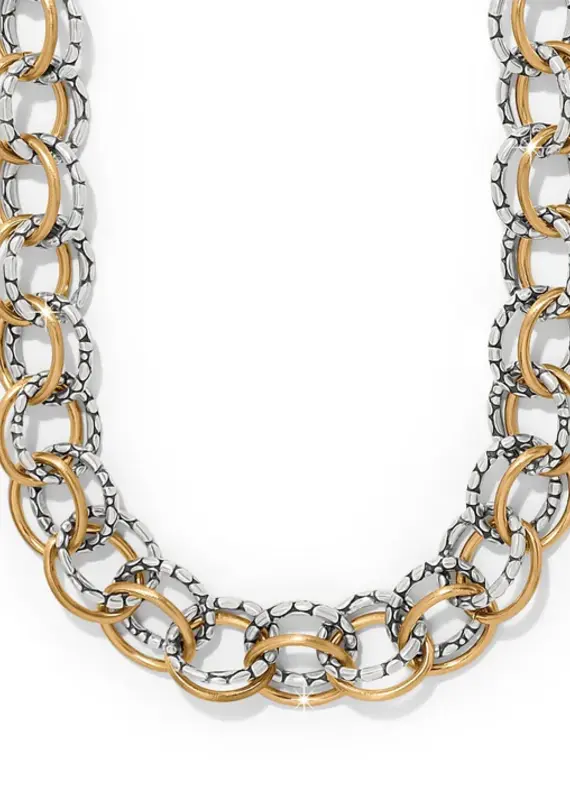 Pebble Link Two Tone Necklace