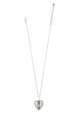 Pretty Tough Gem Heart Necklace in Black