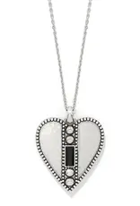 Pretty Tough Gem Heart Necklace in Black