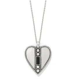 Pretty Tough Gem Heart Necklace in Black