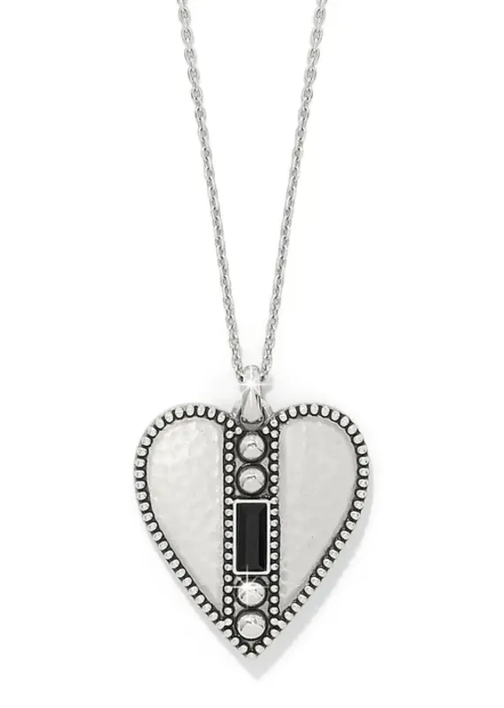 Pretty Tough Gem Heart Necklace in Black