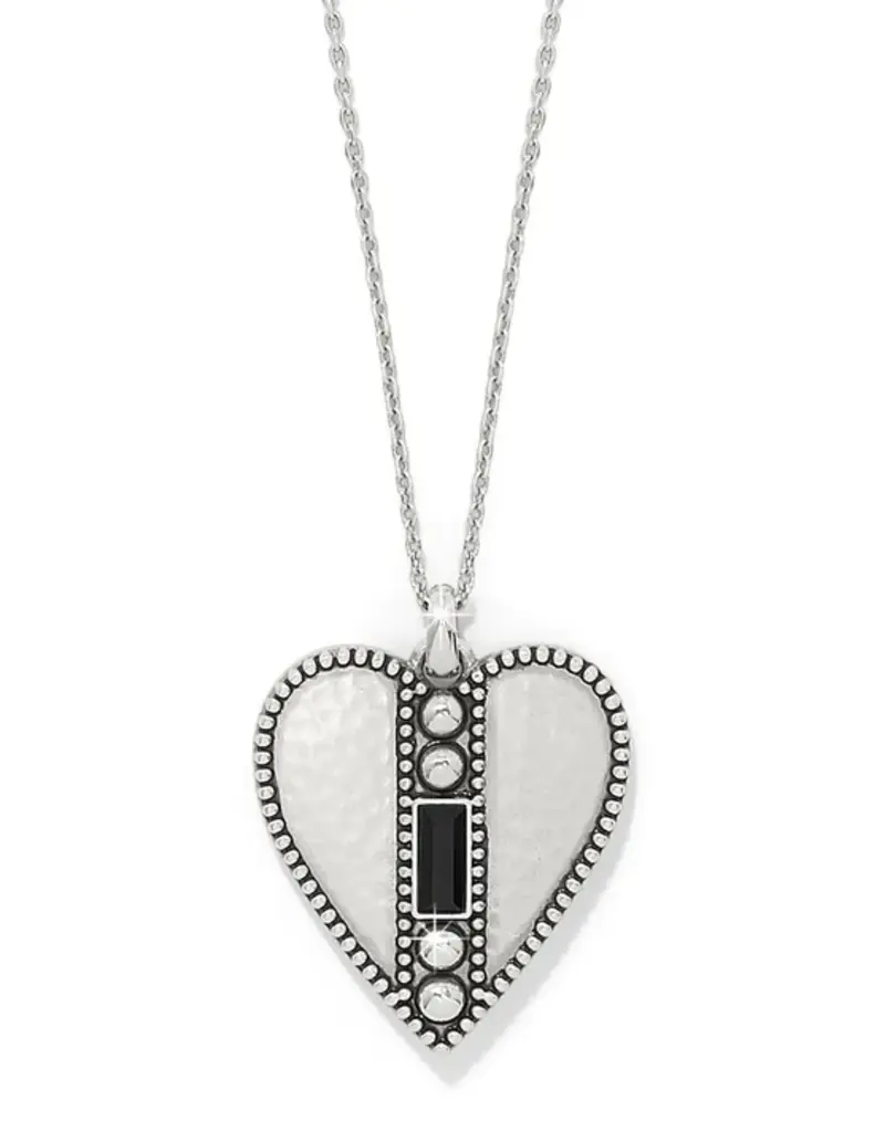 Pretty Tough Gem Heart Necklace in Black