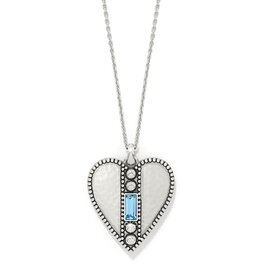 Pretty Tough Gem Heart Necklace in Aqua
