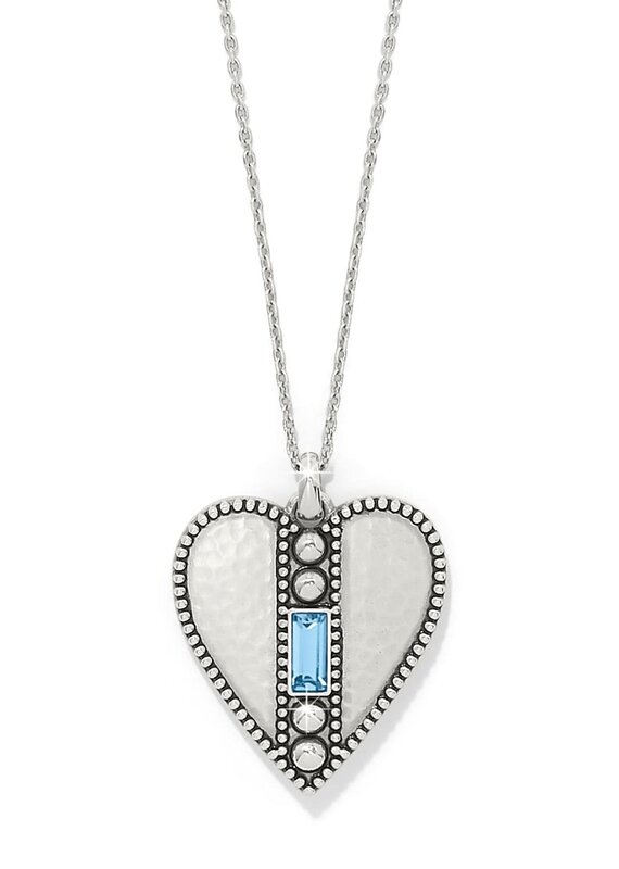 Pretty Tough Gem Heart Necklace in Aqua