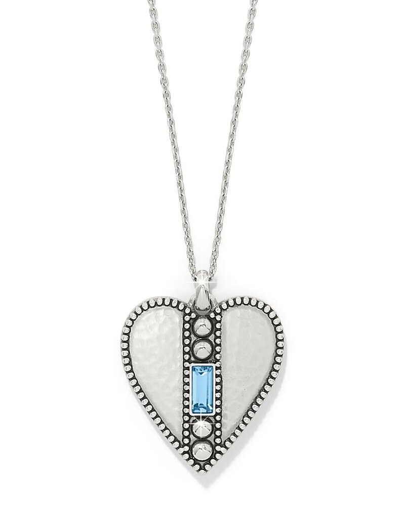 Pretty Tough Gem Heart Necklace in Aqua