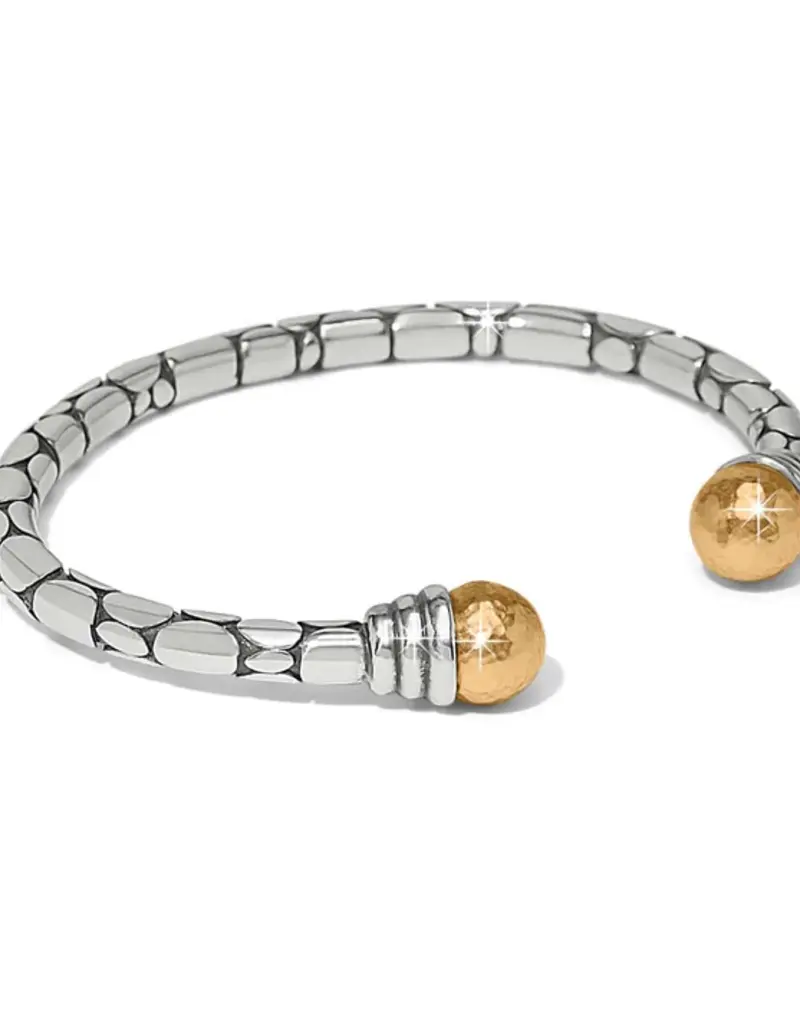 Pebble Link Two Tone Open Flex Cuff