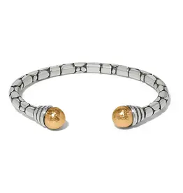 Pebble Link Two Tone Open Flex Cuff