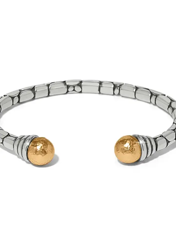 Pebble Link Two Tone Open Flex Cuff