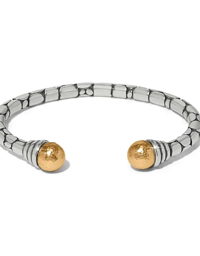 Pebble Link Two Tone Open Flex Cuff