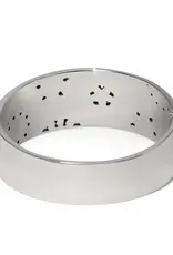 Flora Silver Wide Hinged Bangle