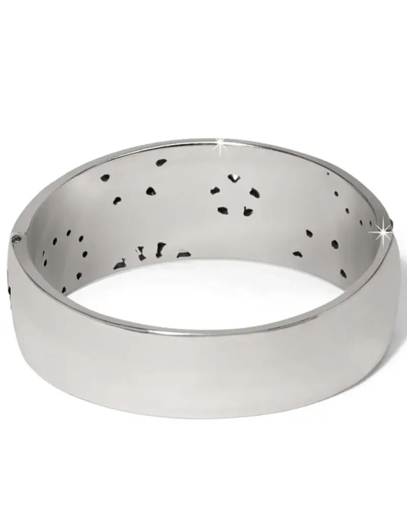 Flora Silver Wide Hinged Bangle