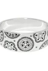 Flora Silver Wide Hinged Bangle