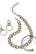 Pebble Link Two Tone Post Drop earring