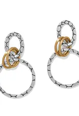 Pebble Link Two Tone Post Drop earring