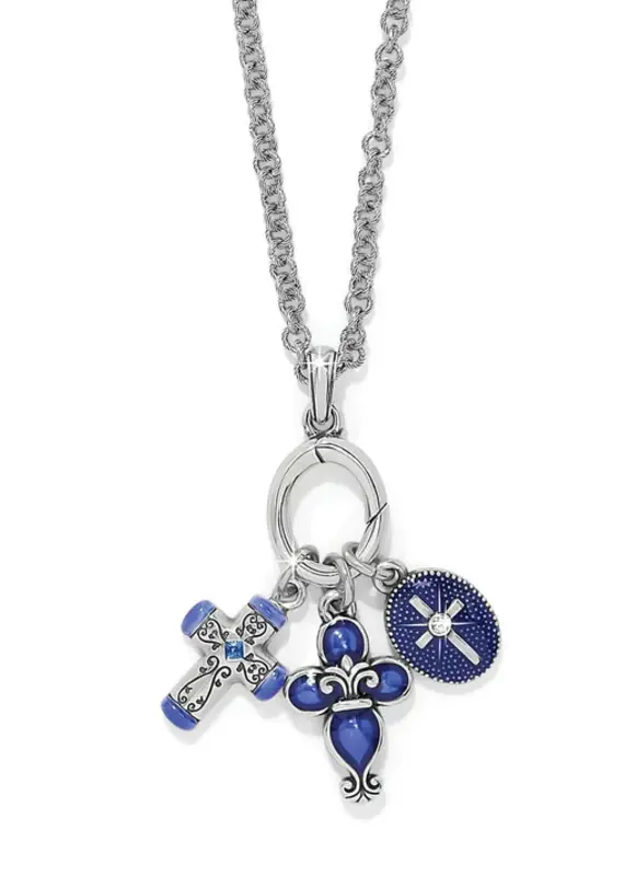 Unity Cross Necklace in Blue