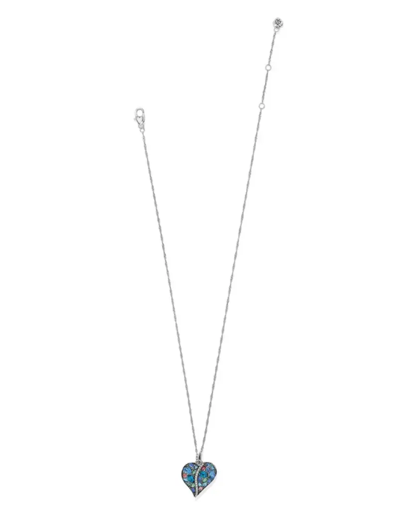 Trust Your Journey Heart Necklace in Blue