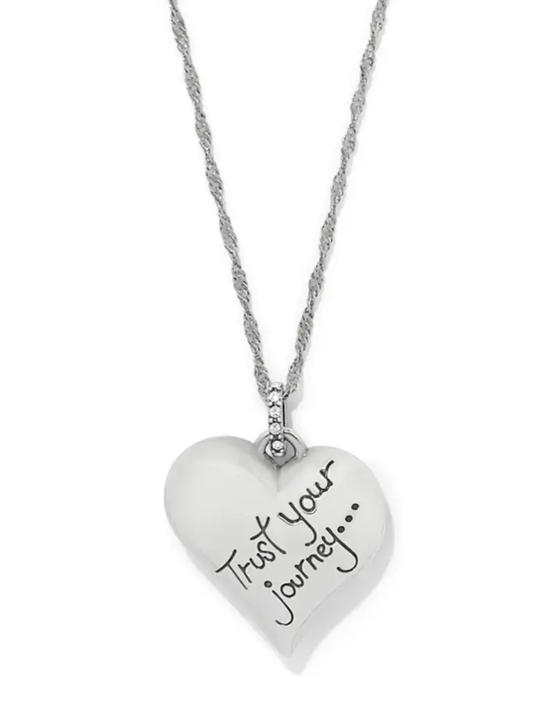 Trust Your Journey Heart Necklace in Blue