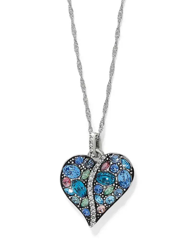 Trust Your Journey Heart Necklace in Blue