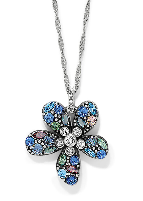 Trust Your Journey Blues Flower Necklace