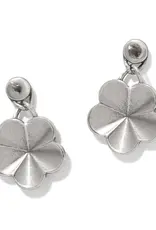 Gaia Flower Silver Post Drop Earrings