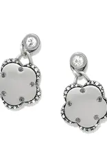 Gaia Flower Silver Post Drop Earrings