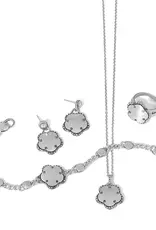 Gaia Flower Silver Post Drop Earrings