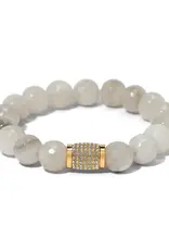 Meridian Solis White Beaded Stretch Bracelet