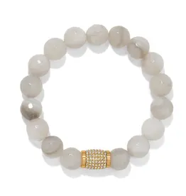 Meridian Solis White Beaded Stretch Bracelet