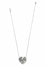 Flora Heart Necklace in Silver