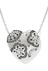 Flora Heart Necklace in Silver