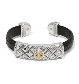 Mosaic Two Tone Black Bar Cuff