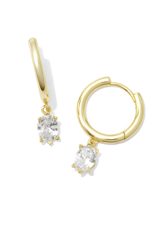 KENDRA SCOTT Cailin Single Stone Huggie- Crystal