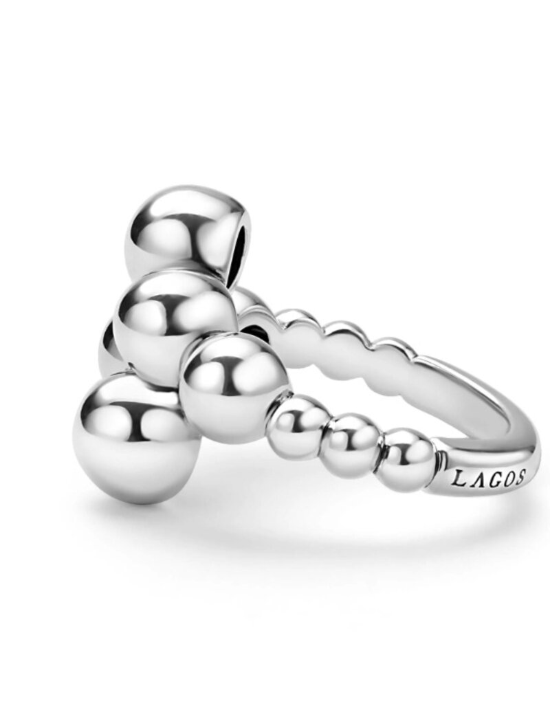 LAGOS Caviar Bubbly Silver Beaded Ring