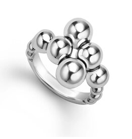 LAGOS Caviar Bubbly Silver Beaded Ring