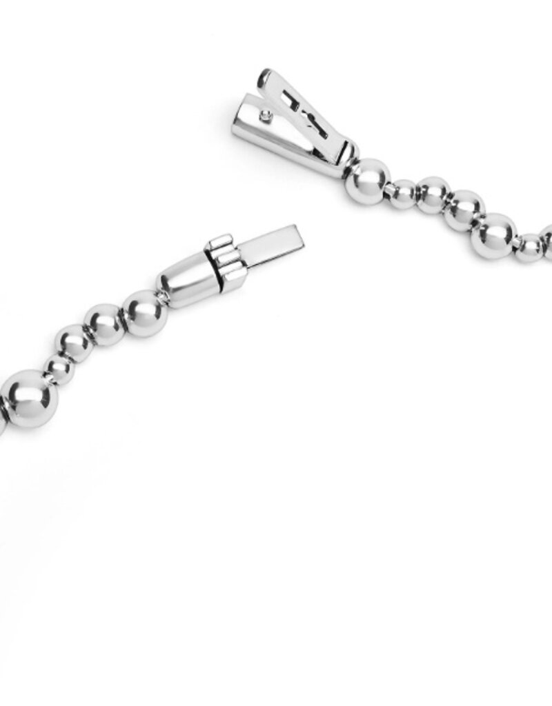 LAGOS Caviar Bubbly Silver Beaded Scalloped Necklace