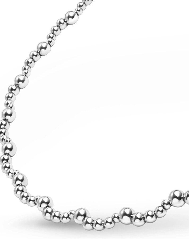 LAGOS Caviar Bubbly Silver Beaded Scalloped Necklace
