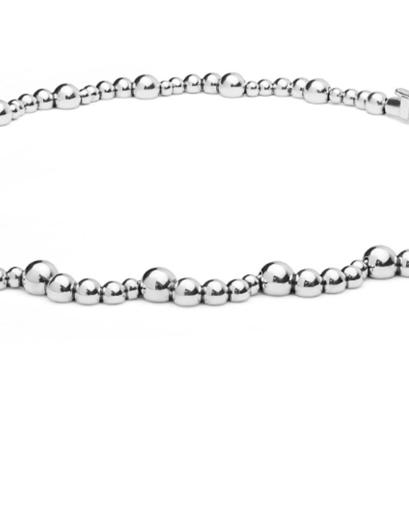 LAGOS Caviar Bubbly Silver Beaded Scalloped Necklace