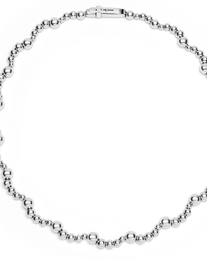 LAGOS Caviar Bubbly Silver Beaded Scalloped Necklace